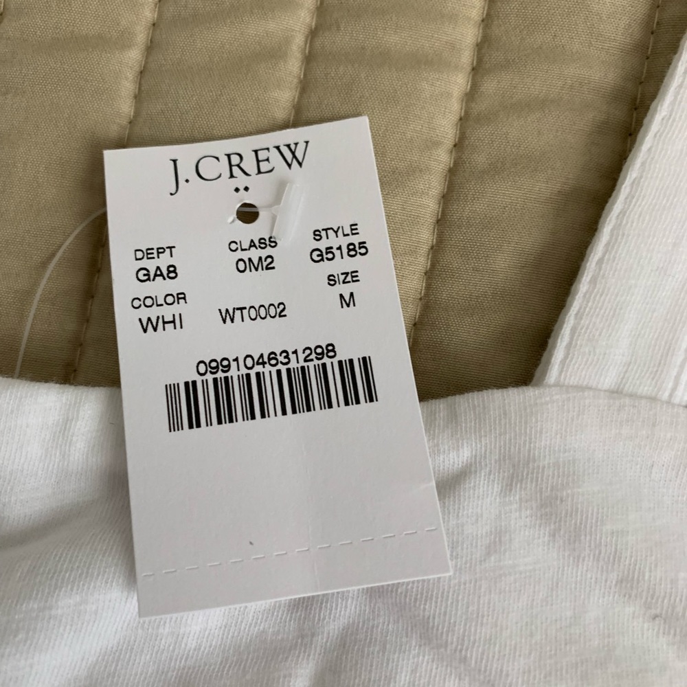 🏷️ *FINAL SALE PRIC* JCrew Mercantile Women’s G5185 White Fringe Tank Top M - Picture 5 of 6